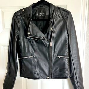 Zara faux leather moto jacket; size XL
